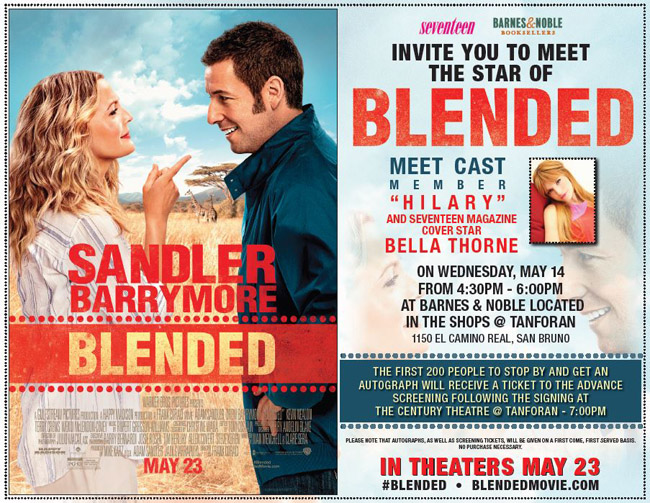 Meet Bella Thorne + See New #BLENDED Movie #SanBruno